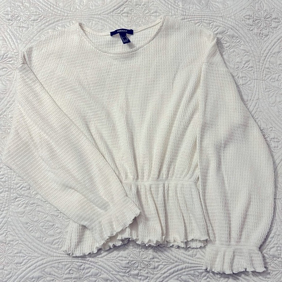 White Peplum Sweater - Picture 1 of 3
